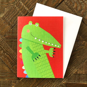 Mini Colourful Crocodile Greetings Card, 4 of 5