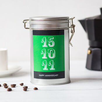 Memorable Date Anniversary Coffee Gift In Tin, 3 of 5