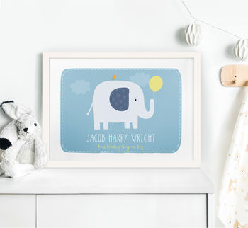 Personalised Children's Elephant Print, 7 of 7