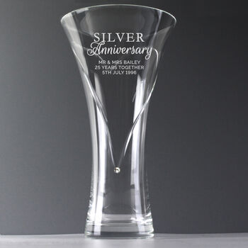 Personalised Silver Anniversary Swarovski Heart Vase, 2 of 3