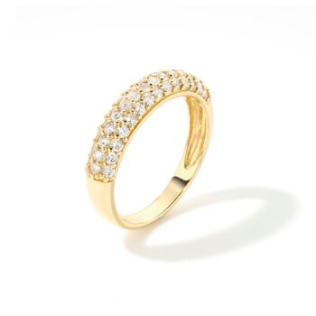 9ct Solid Gold Diamond Dome Pavé Ring, 2 of 5