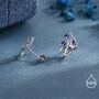 Sterling Silver Delicate Bluebell Flower Stud Earrings With Enamel, thumbnail 6 of 12