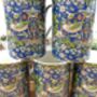 Set Of Six Straight Mugs In Blue Strawberry Thief Design, thumbnail 10 of 10
