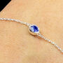 Genuine Sapphire Cz Bracelet In Sterling Silver, thumbnail 1 of 7