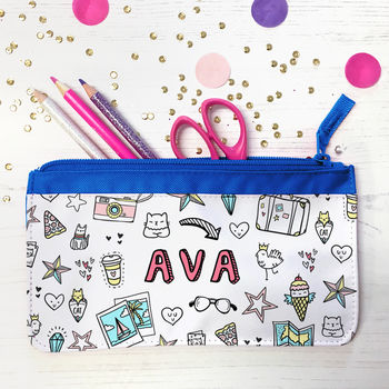 Personalised Pencil Case With Doodle Graffitti Design, 4 of 12