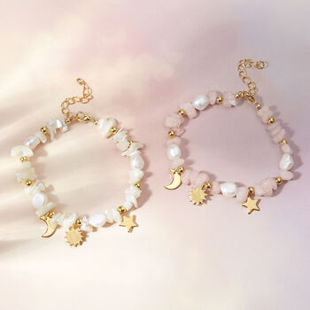 Eos Personalised Gemstone And Pearl Charm Bracelet, 5 of 8