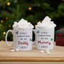Personalised 1st Christmas Mummy And Daddy Mug Gift Set, thumbnail 1 of 2