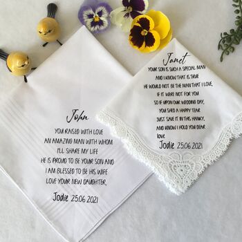 Father Of The Groom Custom Hanky Gift From Bride, 5 of 7