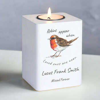 Personalised Robins Appear Tea Light Holder, 2 of 4