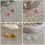 Happy Birthday Ceramic Heart Earrings, thumbnail 2 of 8