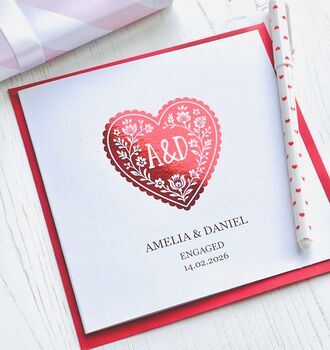 Love Heart Personalised Engagement Card, 4 of 5