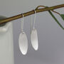 Silver Long Olive Leaf Earrings, thumbnail 1 of 4