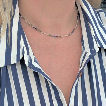 Lapis London Signature Selection Skinny Gemstone Beaded Necklace, 4 of 12