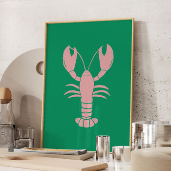 Lobster Linocut Style Print, 2 of 5