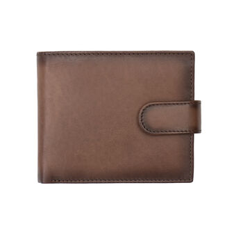 Personalised English Hide Leather Brown Wallet Trifold, 4 of 12