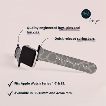 Sage Giraffe Print Vegan Leather Apple Watch Bands, 7 of 7