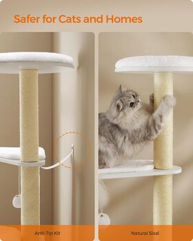 Cat Tree 165cm Modern Cat Tower Removable Furniture, 7 of 7