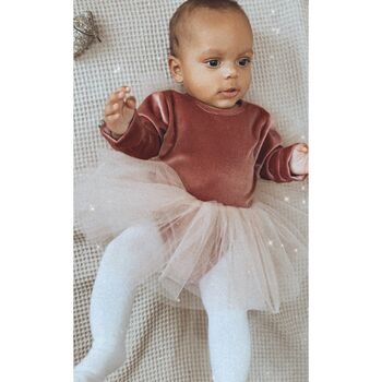 A Handmade Baby Girl Velvet Tutu Leotard Dress, 2 of 7