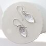 Sterling Silver Mint Leaf Dangly Earrings, thumbnail 7 of 9
