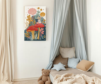 Mouse Reading Mushroom Nursery Art Print, 4 of 4