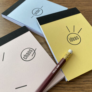 'Chaos, Ideas, Order' Letterpress Notebooks, 3 of 3