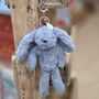 Sonny The Plush Blue Bunny Keyring, thumbnail 1 of 2