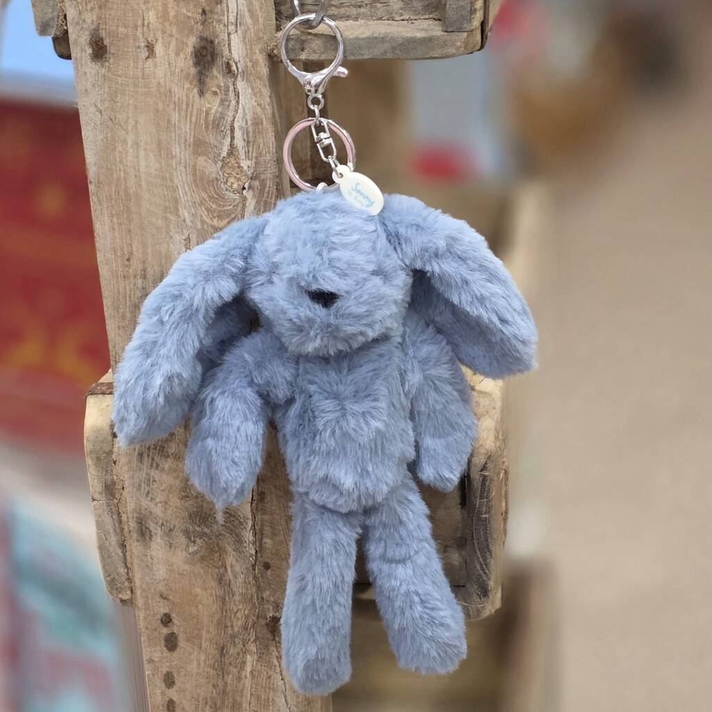 Sonny The Plush Blue Bunny Keyring, 1 of 2