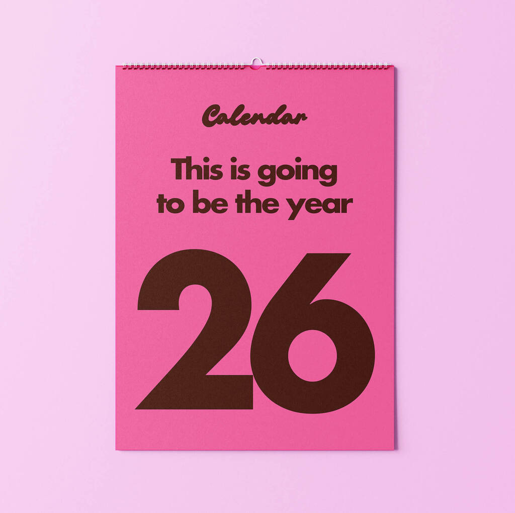 2026 Pink Burgundy Minimal Calendar, 1 of 2
