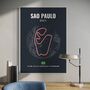 Sao Paulo F1 Track Print F1 Gift, Father's Day Gifts, thumbnail 1 of 2
