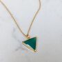 'The Triangle' Green Onyx Gold Plated Necklace, thumbnail 1 of 6