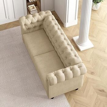 Large Two Seater Chesterfield Style Button Back Sofa, 10 of 12