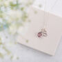 Silver Swarovski Birthstone And Initial Necklace, thumbnail 3 of 11