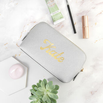 Personalised Vegan Leather Makeup Bag, 6 of 12