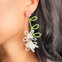 Statement Bead Flower Long Earrings, thumbnail 2 of 3