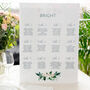 Floral Garland Wedding Seating Plan In White Acrylic, thumbnail 1 of 5