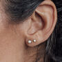 Silver Nugget Stud Earrings, thumbnail 2 of 8