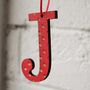 Red Initial Hanging Christmas Decoration, thumbnail 3 of 8