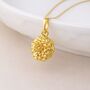 Personalised Gold Plated Sterling Silver October Marigold Birth Flower Pendant Necklace, thumbnail 1 of 9