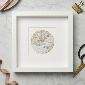Personalised Circle Vintage Map Picture, 3 of 4