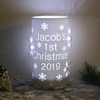 Personalised Baby's First Christmas LED Snowflake Light, 3 of 5