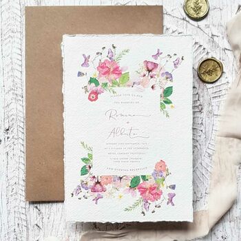 Eloise Handmade Paper Wedding Invitation, 2 of 4