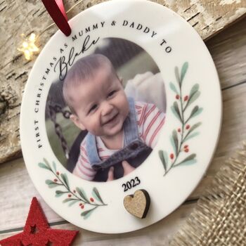 First Christmas As Parents Photo Decoration, 2 of 4