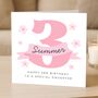 Personalised 3rd Pink Birthday Card For Daughter, thumbnail 1 of 7