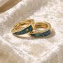 Garden Green Opal Tapered Gold Plated Huggie Earrings, thumbnail 1 of 4