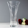 Personalised Heart Silver Swarovski Hand Cut Glass Vase, thumbnail 1 of 4