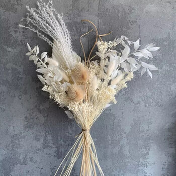 All White Palm Spear Bridal Bouquet, 5 of 5