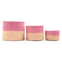 Dusky Pink And Sand Duo Colour Block Basket, thumbnail 7 of 9