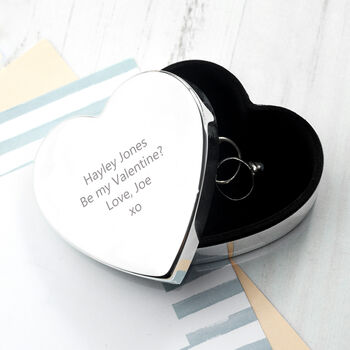 Personalised Classic Silver Plated Heart Trinket Box, 7 of 9