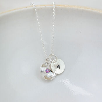 Sterling Silver Boho Birthstone Pendant, 2 of 8
