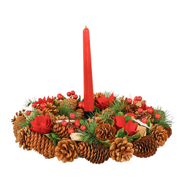 Stars And Roses Christmas Candle Table Centrepiece, 2 of 4